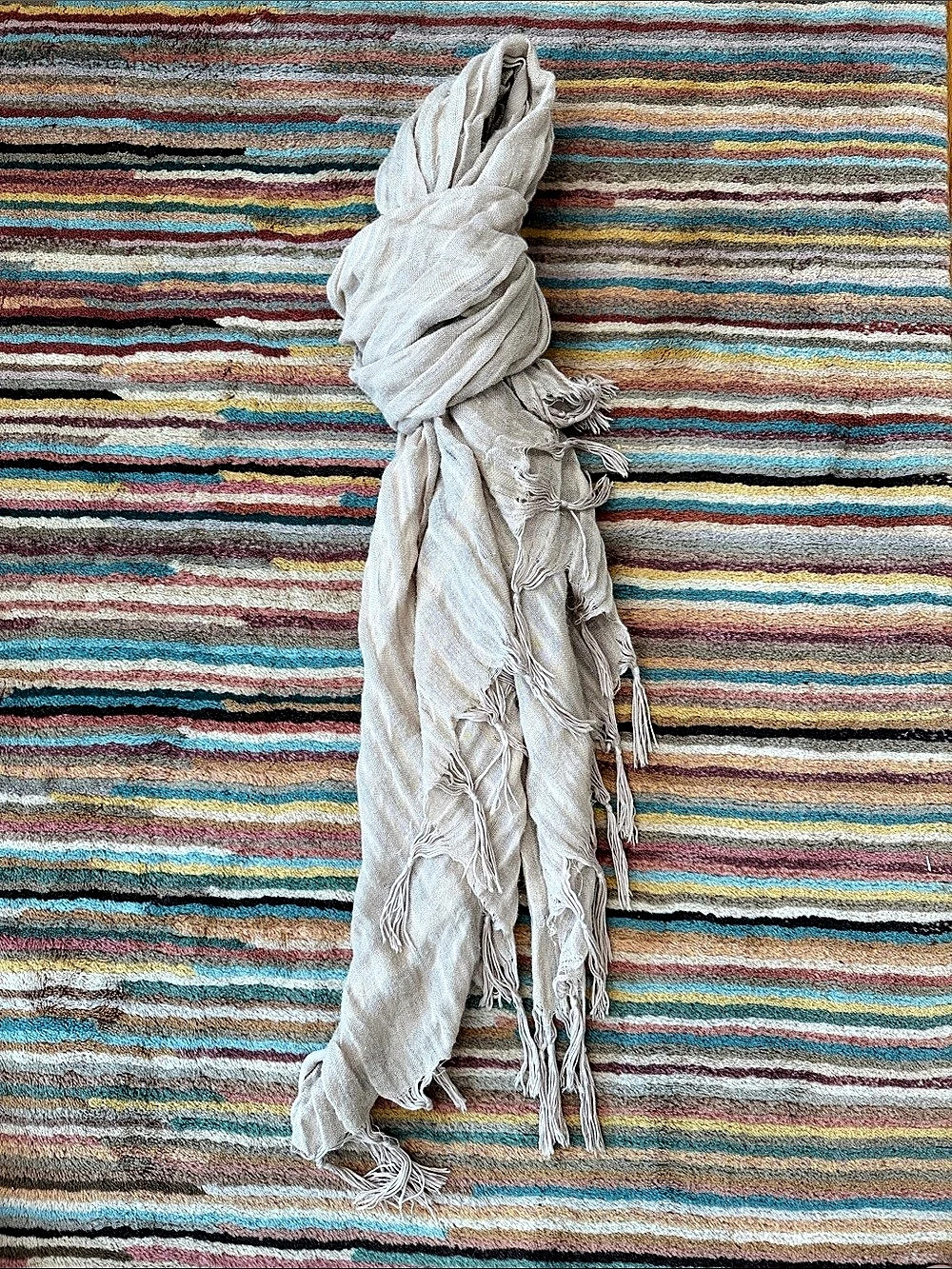 Love Quotes Fringe Scarf in Tan